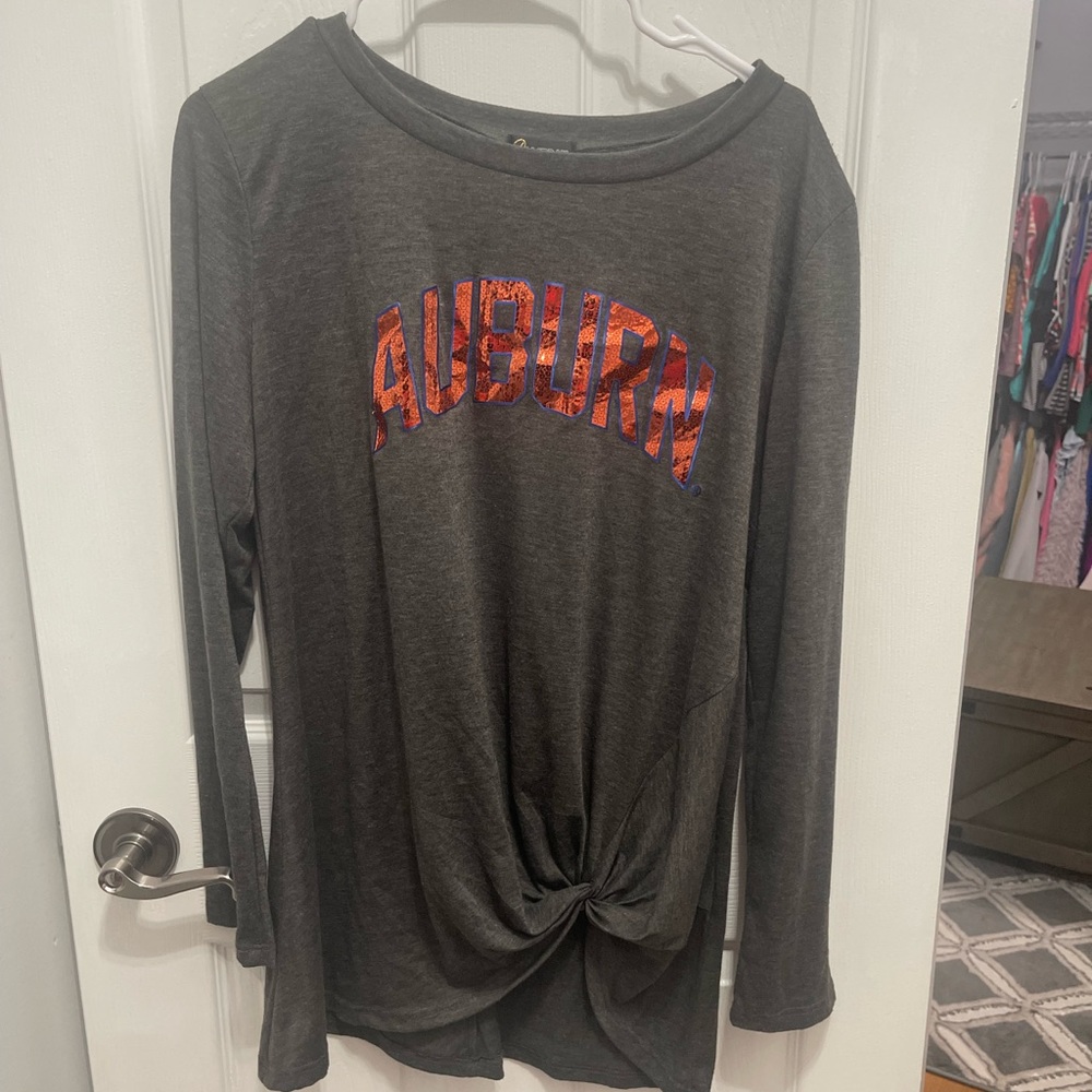 Auburn University long sleeve, gray top, extra large